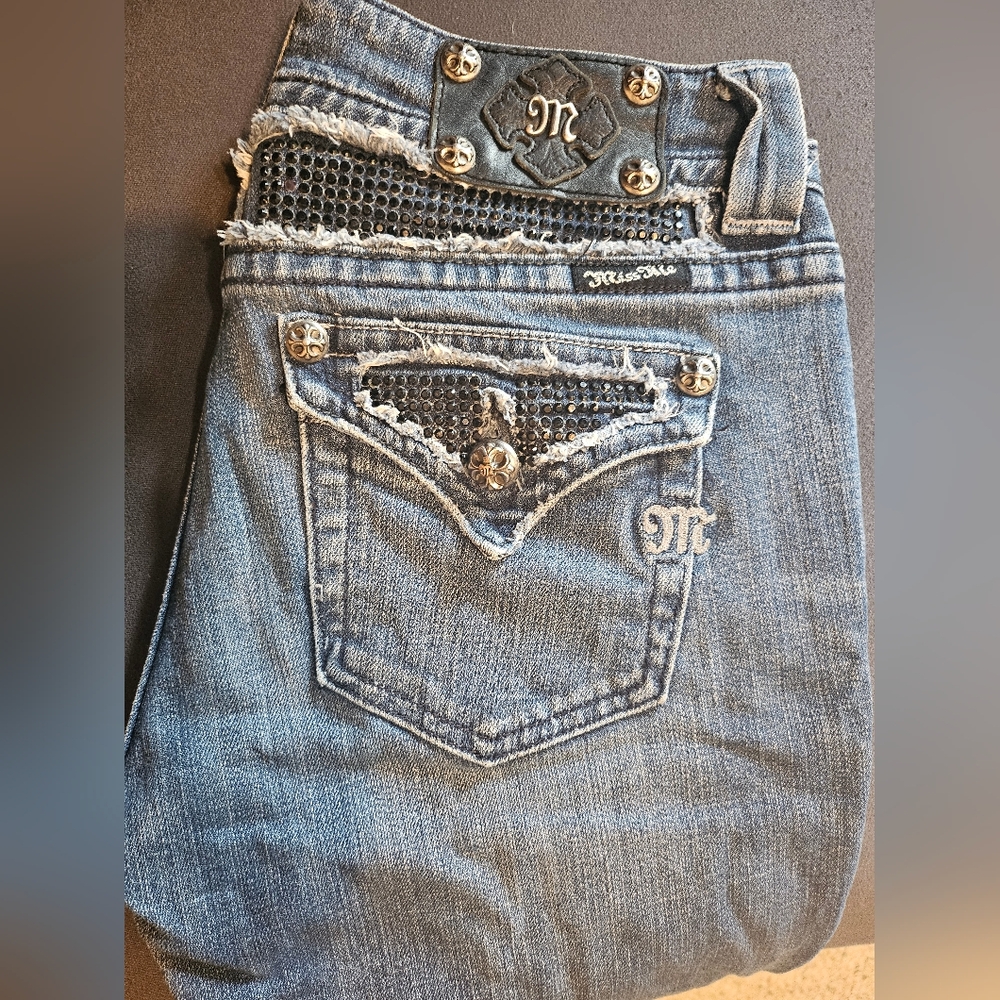 Miss Me  Jeans with Silver And Black Accents
